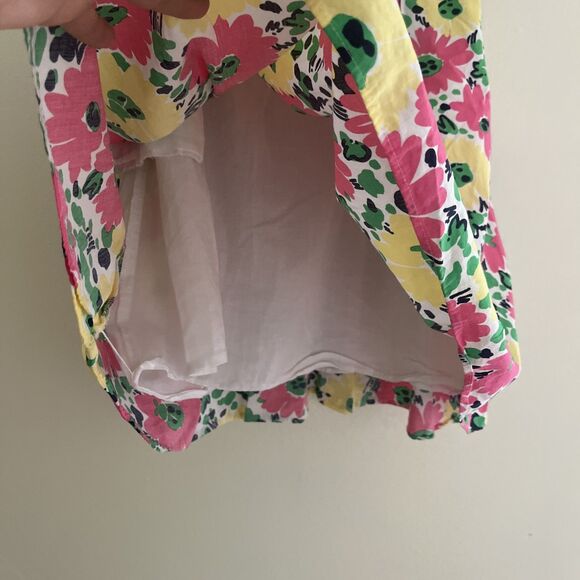 LILY PULITZER Strapless Floral Doodle Bug Daisy Dress, Pink/White/Yellow- Sz 8 - Picture 5 of 9
